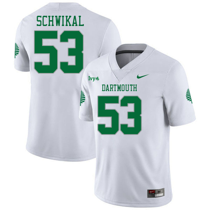 Dartmouth Big Green #53 Nico Schwikal College Football Jerseys,Uniforms Stitched-White